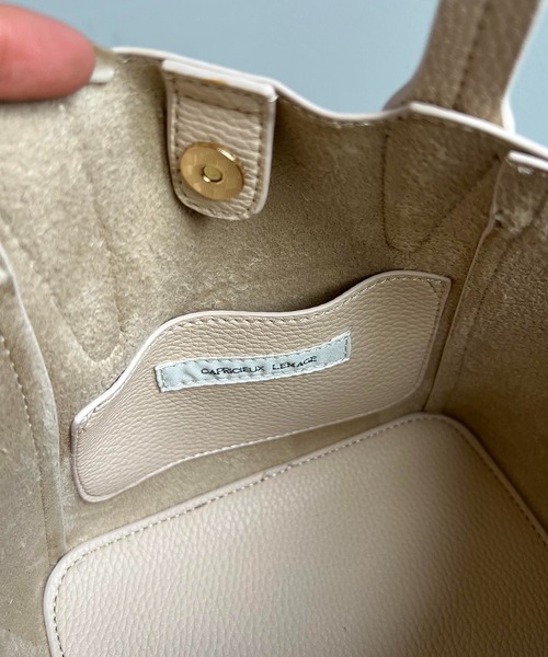 CAPRICIEUX LE'MAGE（カプリシューレマージュ）の「パスケースSETソフトバッグ（ハンドバッグ・レディース・ベージュ/ブラック/アイボリー・FREE）」の19枚目の写真