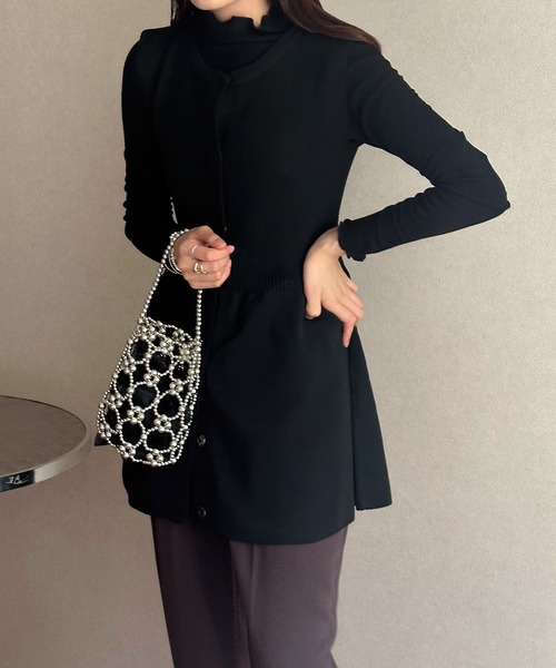 Isn't She?(イズントシー)の「ペプラムサマーニットジレベスト(ベスト・レディース・アイボリー/ブラック・M)」の16枚目の写真