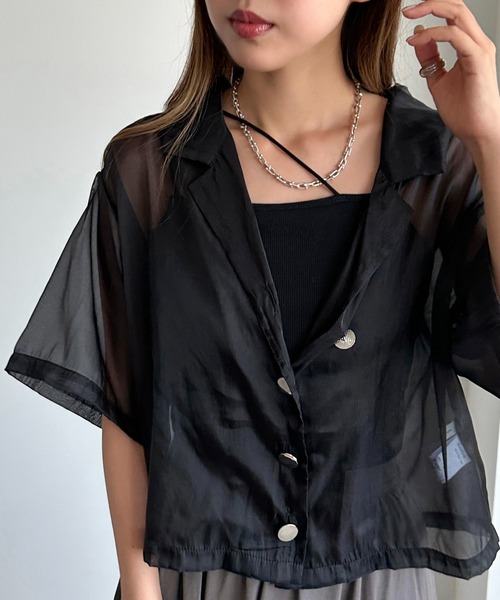 apres jour mignon（アプレジュールミニョン）の「アソートユルシャツ【ZOZOTOWN限定アイテム】（シャツ/ブラウス・レディース・グレー/オフホワイト/ブラック/ブラック系その他・X-LARGE/フリー）」の2枚目の写真