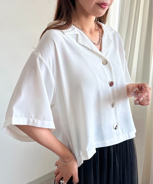 apres jour mignon（アプレジュールミニョン）の「アソートユルシャツ【ZOZOTOWN限定アイテム】（シャツ/ブラウス・レディース・グレー/オフホワイト/ブラック/ブラック系その他・X-LARGE/フリー）」の3枚目の写真