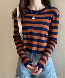 ボーダー柄ニット