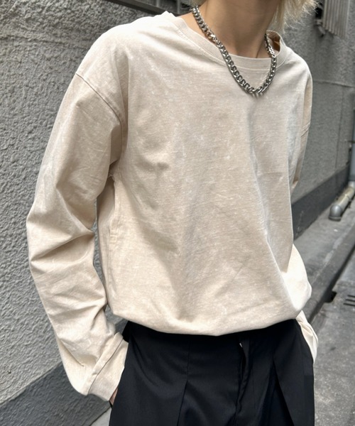 B.R.U（ブル）の「【ヴィンテージライク】ピグメント加工Tシャツ / ロンT（Tシャツ/カットソー・メンズ・ブラック/パープル/ブルー/グレー/アイボリー・FREE/LARGE）」の2枚目の写真