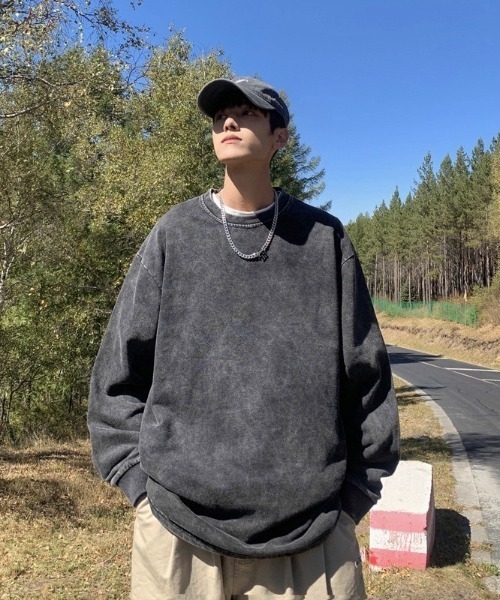 B.R.U（ブル）の「【ヴィンテージライク】ピグメント加工Tシャツ / ロンT（Tシャツ/カットソー・メンズ・ブラック/パープル/ブルー/グレー/アイボリー・FREE/LARGE）」の8枚目の写真