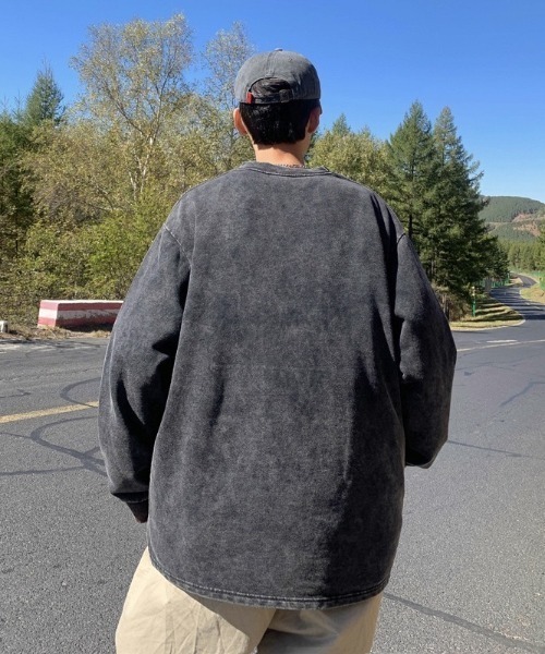 B.R.U（ブル）の「【ヴィンテージライク】ピグメント加工Tシャツ / ロンT（Tシャツ/カットソー・メンズ・ブラック/パープル/ブルー/グレー/アイボリー・FREE/LARGE）」の9枚目の写真