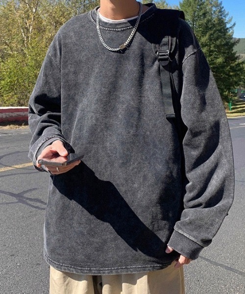 B.R.U（ブル）の「【ヴィンテージライク】ピグメント加工Tシャツ / ロンT（Tシャツ/カットソー・メンズ・ブラック/パープル/ブルー/グレー/アイボリー・FREE/LARGE）」の12枚目の写真