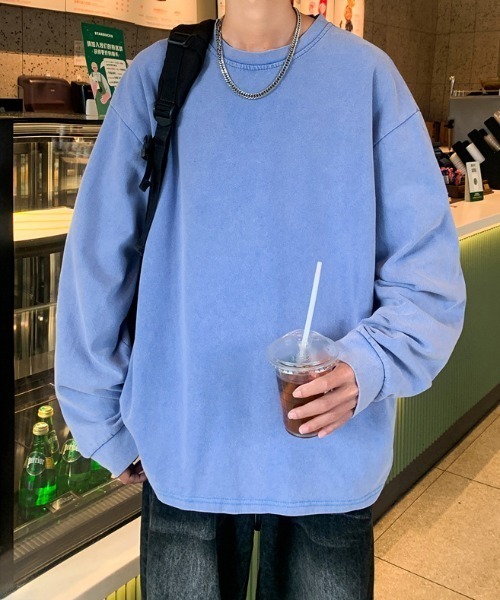 B.R.U（ブル）の「【ヴィンテージライク】ピグメント加工Tシャツ / ロンT（Tシャツ/カットソー・メンズ・ブラック/パープル/ブルー/グレー/アイボリー・FREE/LARGE）」の18枚目の写真