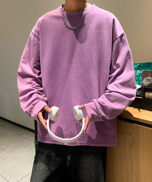 B.R.U（ブル）の「【ヴィンテージライク】ピグメント加工Tシャツ / ロンT（Tシャツ/カットソー・メンズ・ブラック/パープル/ブルー/グレー/アイボリー・FREE/LARGE）」の21枚目の写真