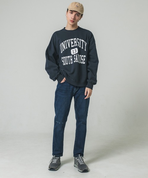 coca（coca）（コカ）の「メンズヘビーウェイト裏毛プリントトレーナー（スウェット・メンズ・ネイビー/ライトグレー/ブラック・M/L）」の8枚目の写真