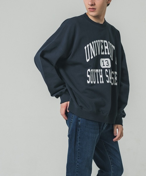 coca（coca）（コカ）の「メンズヘビーウェイト裏毛プリントトレーナー（スウェット・メンズ・ネイビー/ライトグレー/ブラック・M/L）」の9枚目の写真