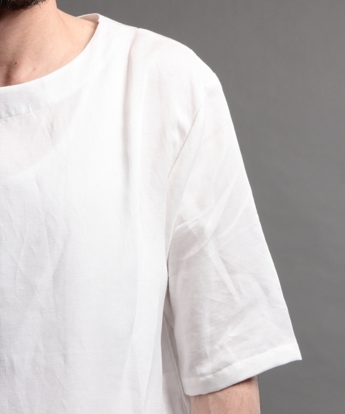 HARE（ハレ）の「リネンロングプルオーバー5分袖(HARE)（Tシャツ/カットソー・メンズ・オフホワイト/ブラック/カーキ・MEDIUM/SMALL）」の7枚目の写真