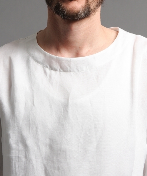 HARE（ハレ）の「リネンロングプルオーバー5分袖(HARE)（Tシャツ/カットソー・メンズ・オフホワイト/ブラック/カーキ・MEDIUM/SMALL）」の8枚目の写真