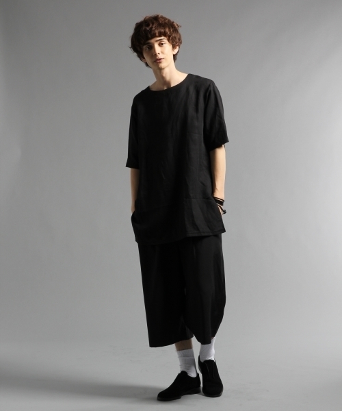 HARE（ハレ）の「リネンロングプルオーバー5分袖(HARE)（Tシャツ/カットソー・メンズ・オフホワイト/ブラック/カーキ・MEDIUM/SMALL）」の10枚目の写真