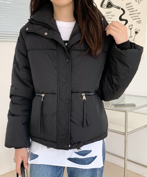 ABITOKYO(アビトーキョー)の「スタンドカラーボリューム中綿オーバージャケット(ダウンジャケット/コート・レディース・アイボリー/カーキ/マスタード/パープル/ボルドー/ブラック・FREE)」の8枚目の写真