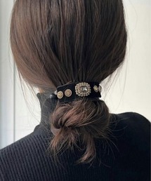 ammy. | 【 ammy. / エイミードット 】 パール &  ビジュー ベロア ヘアクリップ(バレッタ/ヘアクリップ)