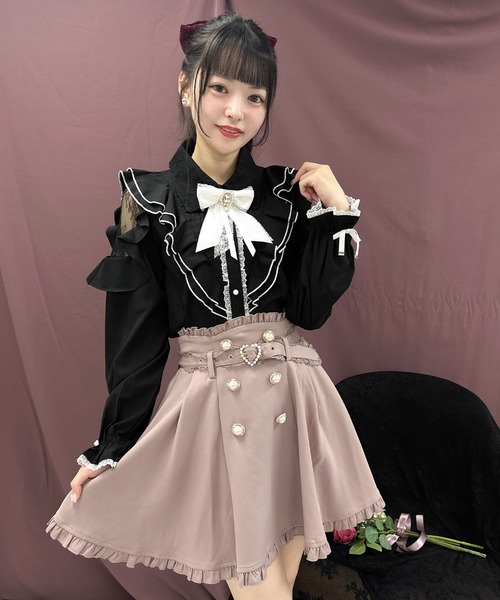 ROJITA(ロジータ)の「フロントW釦ベルト付きフレアスカート(スカート・レディース・ブラック/ピンク/ベージュ・FREE)」の10枚目の写真