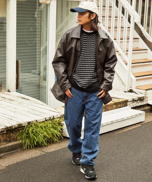 MONO-MART（モノマート）の「ビッグシルエット バーズアイ プルオーバーニット（ニット/セーター・メンズ・チャコールグレー/ブラック/アイボリー/カーキ/ネイビー/ブラウン・M/L）」の19枚目の写真