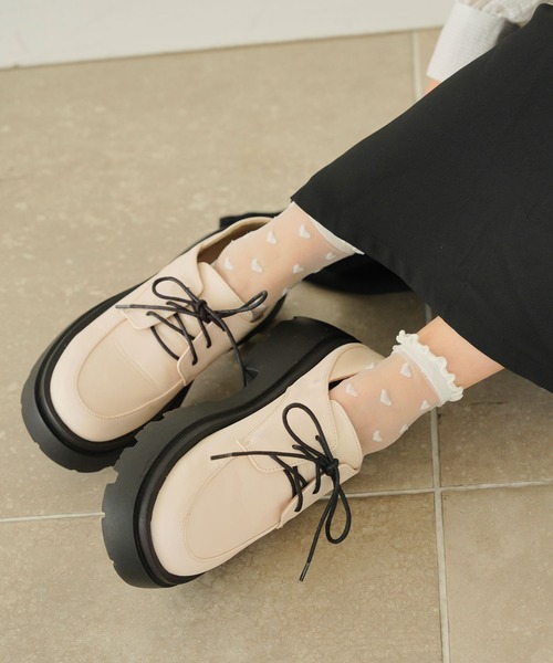 moulis'（ムーリス）の「厚底レースアップシューズ（パンプス・レディース・ブラック/ブラウン/オフホワイト・24cm/23cm/25cm/22.5cm/23.5cm/24.5cm）」の17枚目の写真