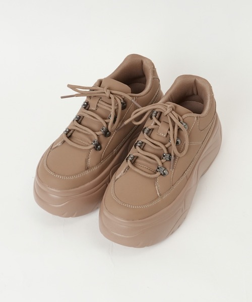 WEGO（ウィゴー）の「WEGO/ボリュームトレッキングスニーカー（スニーカー・レディース・ブラック/ホワイト/キャメル・MEDIUM/LARGE）」の12枚目の写真