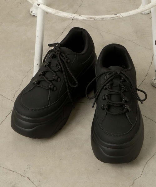 WEGO（ウィゴー）の「WEGO/ボリュームトレッキングスニーカー（スニーカー・レディース・ブラック/ホワイト/キャメル・MEDIUM/LARGE）」の9枚目の写真