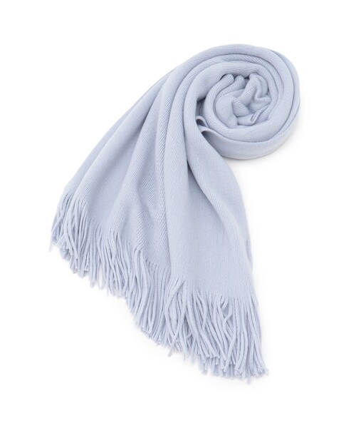 OPAQUE.CLIP（オペークドットクリップ）の「◆【手洗い対応】ラッセル織りフリンジマフラー（ストール/ショール・レディース・ブラック/ベビーピンク/オフホワイト/ライトブルー・00）」の4枚目の写真