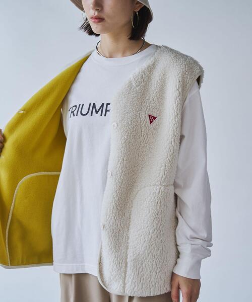 coen（コーエン）の「【WEB限定】BLEU DE VERDUN（ブルーデバードン）別注ボアベスト（ベスト・レディース・オフホワイト/ダークグレー・M/L）」の11枚目の写真