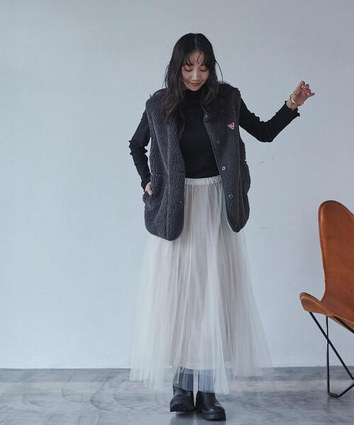 coen（コーエン）の「【WEB限定】BLEU DE VERDUN（ブルーデバードン）別注ボアベスト（ベスト・レディース・オフホワイト/ダークグレー・M/L）」の18枚目の写真