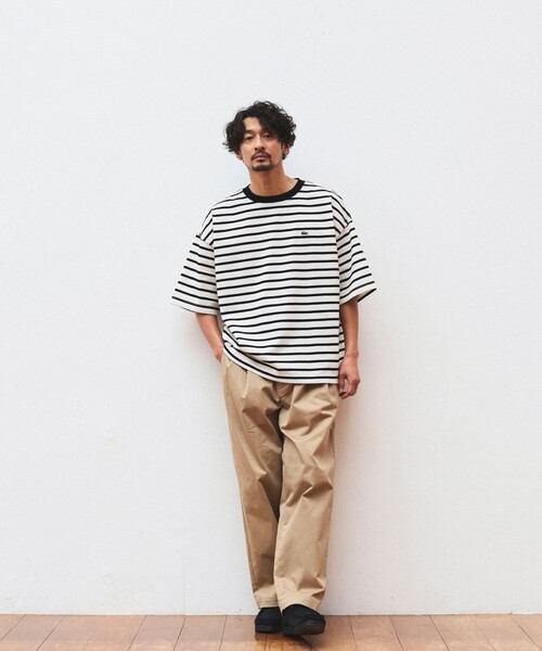 LACOSTE（ラコステ）の「LACOSTE for B:MING by BEAMS / 別注 カノコ ボーダー Tシャツ（Tシャツ/カットソー・メンズ・ベージュ/ホワイト/サックスブルー・1/2/3/4）」の16枚目の写真