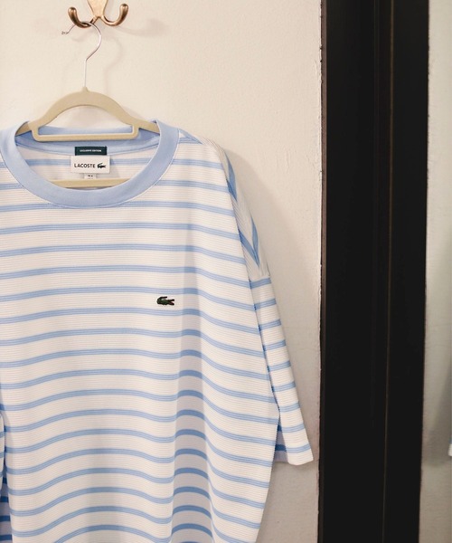 LACOSTE（ラコステ）の「LACOSTE for B:MING by BEAMS / 別注 カノコ ボーダー Tシャツ（Tシャツ/カットソー・メンズ・ベージュ/ホワイト/サックスブルー・1/2/3/4）」の17枚目の写真