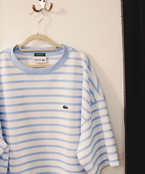 LACOSTE（ラコステ）の「LACOSTE for B:MING by BEAMS / 別注 カノコ ボーダー Tシャツ（Tシャツ/カットソー・メンズ・ベージュ/ホワイト/サックスブルー・1/2/3/4）」の18枚目の写真