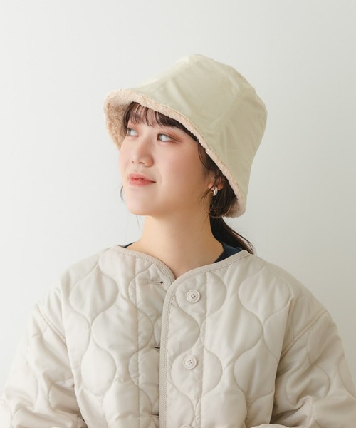 RODE SKO(ロデスコ)の「リバーシブルボアハット(ハット・レディース・ブラック/アイボリー・ONE)」の2枚目の写真