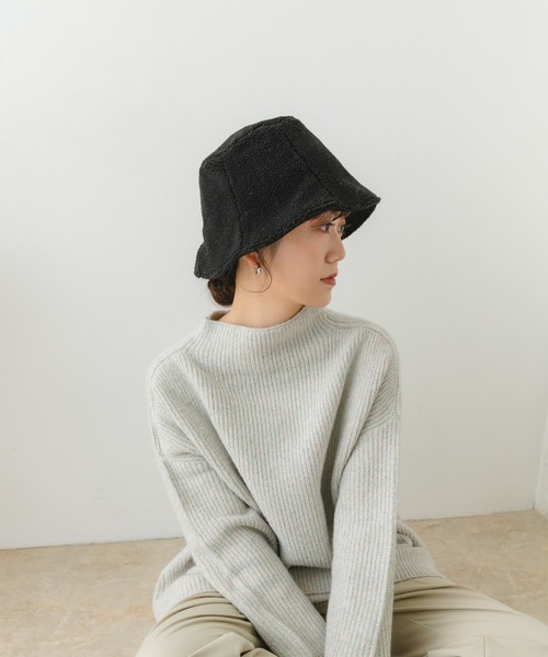 RODE SKO(ロデスコ)の「リバーシブルボアハット(ハット・レディース・ブラック/アイボリー・ONE)」の3枚目の写真