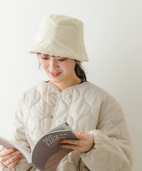 RODE SKO(ロデスコ)の「リバーシブルボアハット(ハット・レディース・ブラック/アイボリー・ONE)」の9枚目の写真