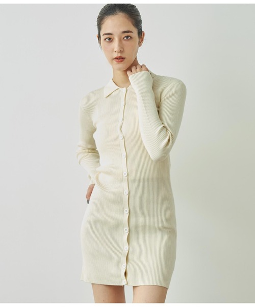 ANAP（アナップ）の「2way リブニット カーディガン タイトミニワンピース（ワンピース・レディース・モスグリーン/ブラック/オフホワイト/ブルー・FREE）」の8枚目の写真