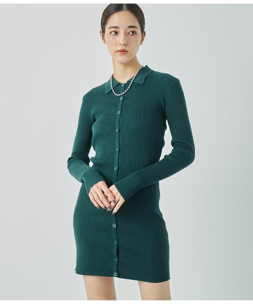 ANAP（アナップ）の「2way リブニット カーディガン タイトミニワンピース（ワンピース・レディース・モスグリーン/ブラック/オフホワイト/ブルー・FREE）」の19枚目の写真