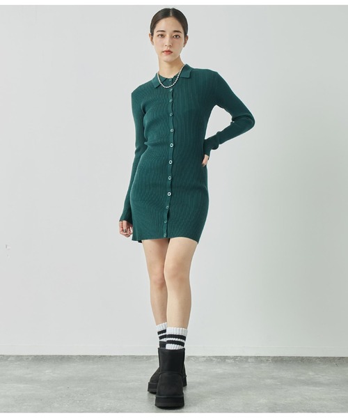 ANAP（アナップ）の「2way リブニット カーディガン タイトミニワンピース（ワンピース・レディース・モスグリーン/ブラック/オフホワイト/ブルー・FREE）」の22枚目の写真