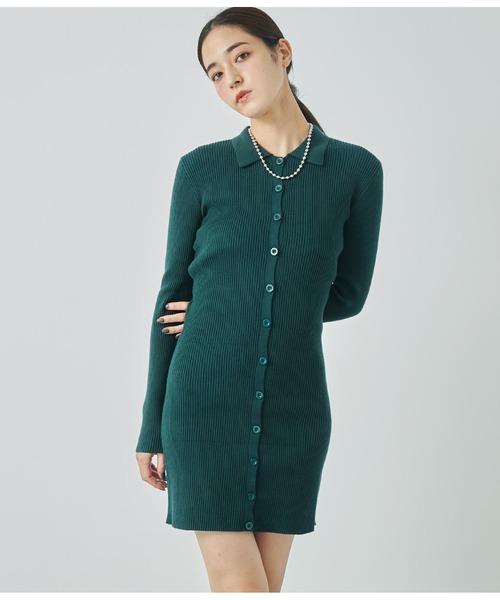 ANAP（アナップ）の「2way リブニット カーディガン タイトミニワンピース（ワンピース・レディース・モスグリーン/ブラック/オフホワイト/ブルー・FREE）」の20枚目の写真