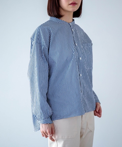 D.M.G. / ディーエムジー] 先染めブロードストライプ BIGポケット