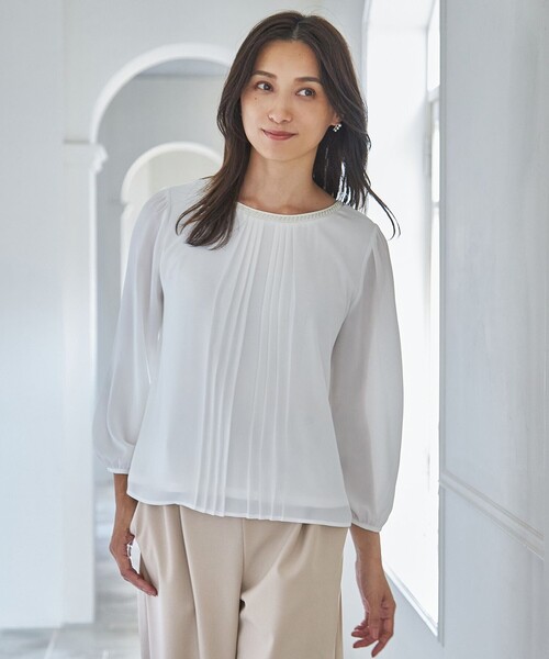 ANY（エニィ）の「【前後着用可】シフォンブラウス（シャツ/ブラウス・レディース・ホワイト系・3/2/1）」の7枚目の写真