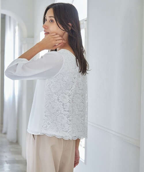 ANY（エニィ）の「【前後着用可】シフォンブラウス（シャツ/ブラウス・レディース・ホワイト系・3/2/1）」の8枚目の写真