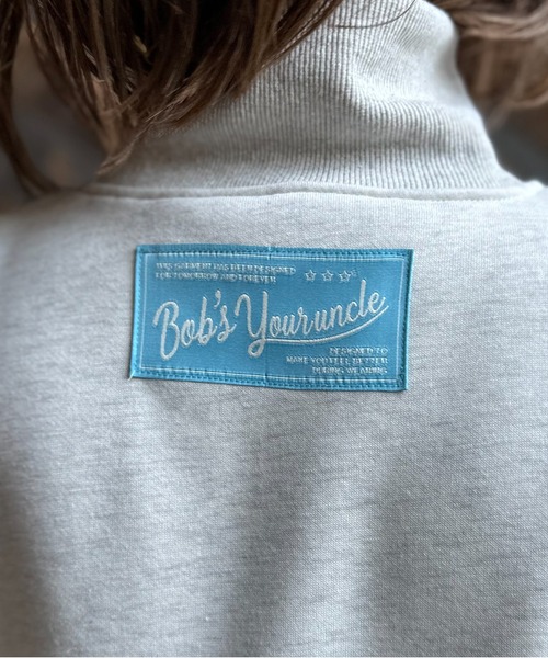 mi via loca(ミヴィアロカ)の「ハーフジップ配色ドロスト裏起毛アノラックトップス(スウェット・レディース・ブラック/ネイビー/オートミール・FREE)」の14枚目の写真