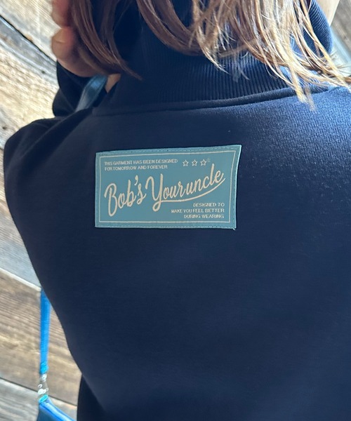 mi via loca(ミヴィアロカ)の「ハーフジップ配色ドロスト裏起毛アノラックトップス(スウェット・レディース・ブラック/ネイビー/オートミール・FREE)」の17枚目の写真