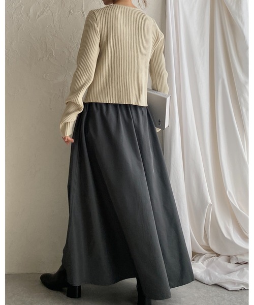 She's Closet(シーズクローゼット)の「ダブルジップアップ長袖リブニットカーディガン/ニットビスチェ2点セット(カーディガン/ボレロ・レディース・アイボリー/チャコール/ブラック・FREE)」の10枚目の写真
