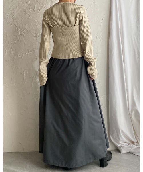 She's Closet(シーズクローゼット)の「ダブルジップアップ長袖リブニットカーディガン/ニットビスチェ2点セット(カーディガン/ボレロ・レディース・アイボリー/チャコール/ブラック・FREE)」の14枚目の写真