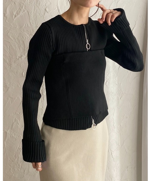 ジッパー付き ブラック・ホワイト 長袖セーター 楽天市場】MM6 エムエムシックス メゾンマルジェラ セーター S52GP0144