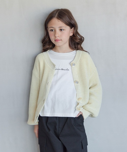 GLOBAL WORK(グローバルワーク)の「洗えるラメニットクルーカーデ/976067(カーディガン/ボレロ・キッズ・イエロー/サックスブルー・130cm/160cm/120cm/150cm/140cm/170cm)」の22枚目の写真