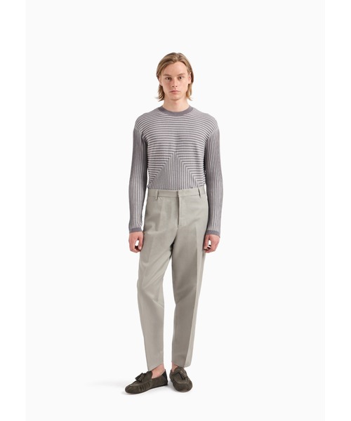 EMPORIO ARMANI(エンポリオアルマーニ)の「【エンポリオ アルマーニ】セーター コットン/モダール混紡 ワイドリブプレーティング(ニット/セーター・メンズ・カーキ・SMALL/MEDIUM/LARGE)」の5枚目の写真