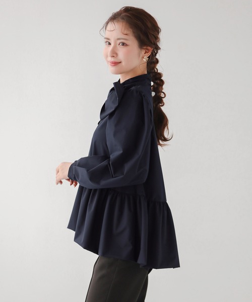 Fit more(フィットモア)の「ボウタイペプラムブラウス(シャツ/ブラウス・レディース・ホワイト/ブラック/ネイビー・FREE)」の18枚目の写真