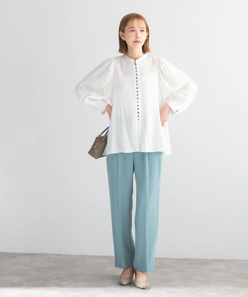 URBAN RESEARCH ROSSO WOMEN（アーバンリサーチ　ロッソ）の「ウォッシャブルセンタープレスパンツ（その他パンツ・レディース・ブラック/ホワイト系その他/ブルー・36/38）」の19枚目の写真