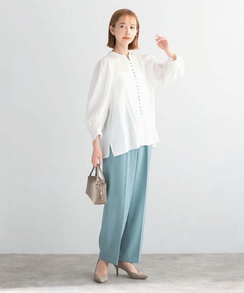 URBAN RESEARCH ROSSO WOMEN（アーバンリサーチ　ロッソ）の「ウォッシャブルセンタープレスパンツ（その他パンツ・レディース・ブラック/ホワイト系その他/ブルー・36/38）」の20枚目の写真