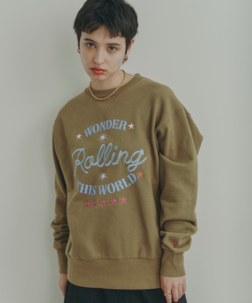 GENE HEAVENS（ジーンヘブンズ）の「(GENE HEAVENS)WONDER カレッジスウェット（スウェット・レディース・グレー/グリーン・FREE）」の6枚目の写真